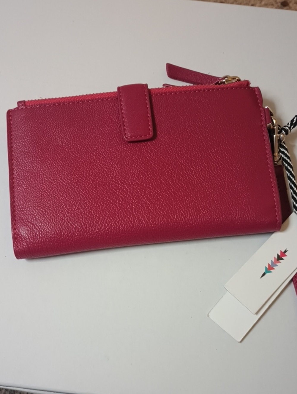 Thacker New York Ruby Red Italian Wristlet Clutch Wallet